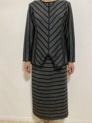 라메 믹스 스트라이프 셋업