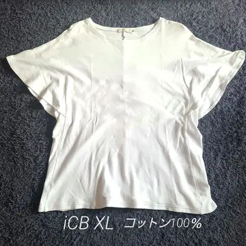 iCB 아이시비 XL 코튼 100% 2Way 소매 풀오버 화이트