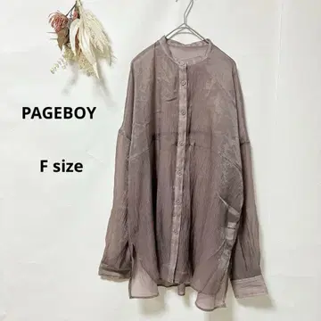 페이지 보이 PAGEBOY 시어 셔츠 F 긴팔 노카라 브라운