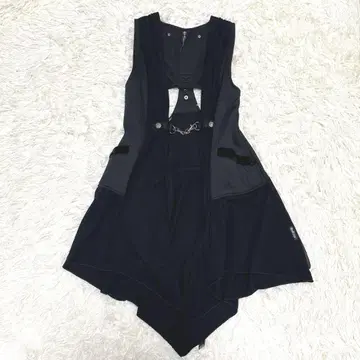 오즈 크로셰 롱 베스트 베스트 원피스 레이어드