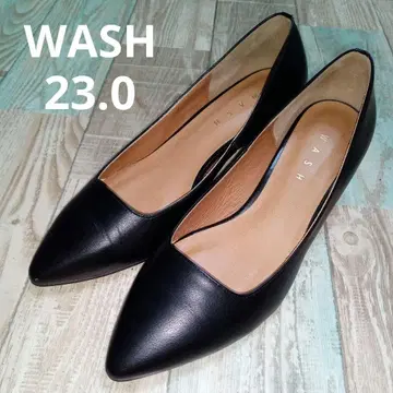 새상품급 WASH 23.0 펌프스 워시 블랙 가죽 일본제 검정