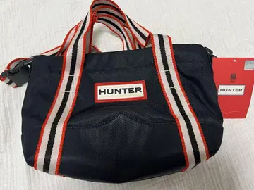 HUNTER 헌터 나일론 미니 탑 클립 토트백 블랙
