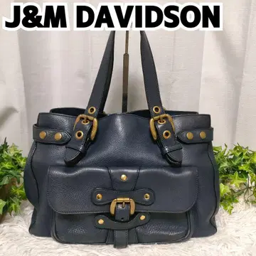 J&MDAVIDSON 가방 네이비 새상품급 대용량 J&M 핸드백 네이비