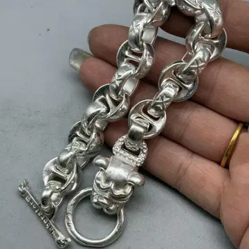 빈티지 불독 체인 팔찌 실버 925 빈티지