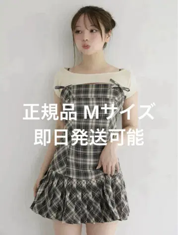 앤드메리 캐런 체크 미니 드레스