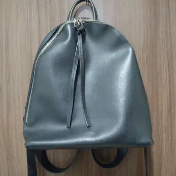 LAUGOA 블랙 가죽 백팩