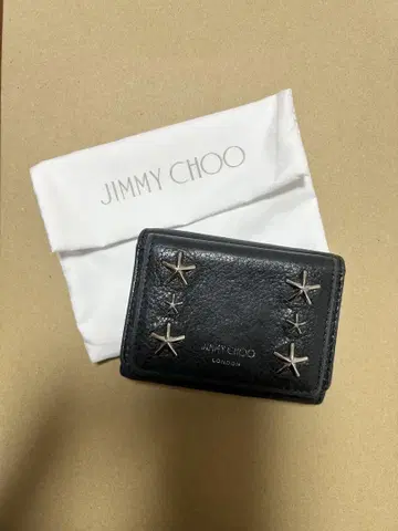 JIMMY CHOO 블랙 3단 폴더형 지갑