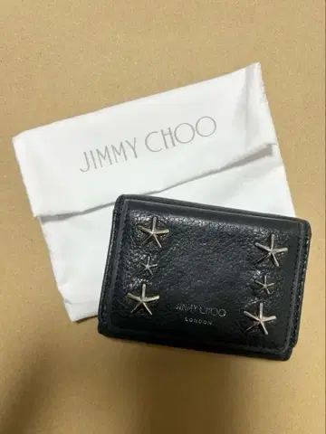 JIMMY CHOO 블랙 3단 폴더형 지갑