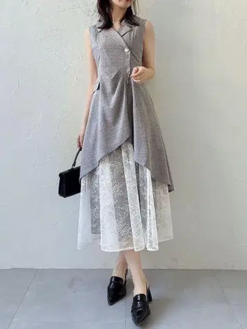 dazzlin 드레이프 턱 레이어드 원피스