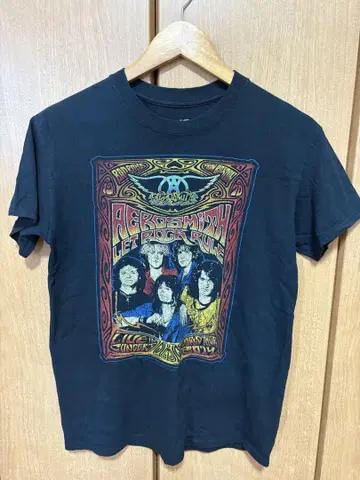 에어로스미스 Aerosmith 밴드 티셔츠 구제 의류 블랙 S 반팔