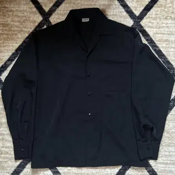 Caltop 블랙 긴팔 셔츠 오픈 카라
