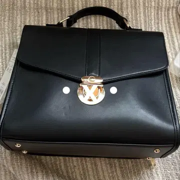 WEGO 2WAY 레터 플랩 숄더 백 블랙