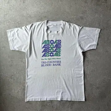 80s90s 헌혈 티셔츠 USA제 화이트 XL 상당
