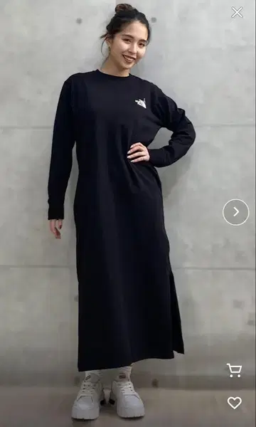 THENORTHFACE 긴팔 롱 원피스 블랙