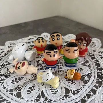 레트로 크레용 신짱 세트 손가락 인형 소프트 비닐 중고품