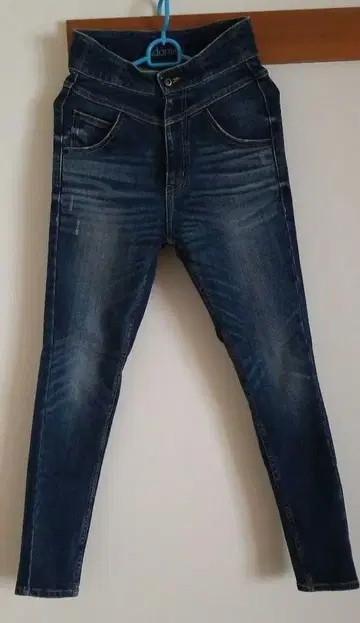 adonisis 시착만 한 상품 다크 블루 스키니 데님 하이 웨스트