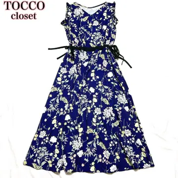 tocco closet 토코 꽃 프릴 퍼플 원피스 A 라인
