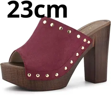 뮬 샌들 통굽 오픈토 플랫폼 23cm