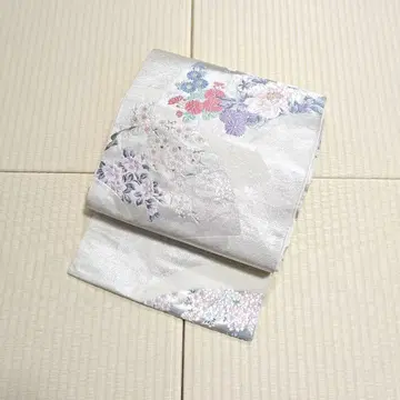실버 아이보리 고급스럽고 화려한 후쿠로 오비
