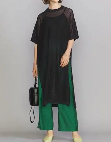 새상품급 BEAUTY&YOUTH 레이온 블렌드 메쉬 티셔츠 원피스