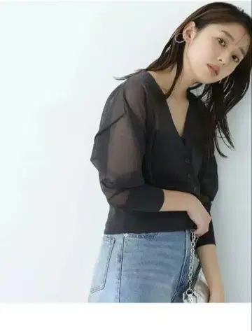 내추럴 뷰티 베이직 박스 시어 가디건