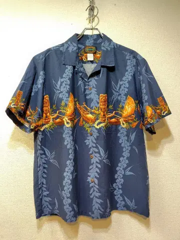 새상품급 HAWAIIAN RESERVE 알로하 셔츠 L 사이즈 네이비