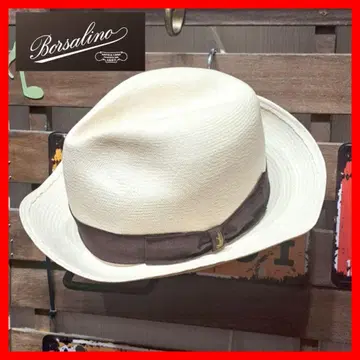 Borsalino 볼사리노 천연 풀 중절모 파나마 모자 58 화이트
