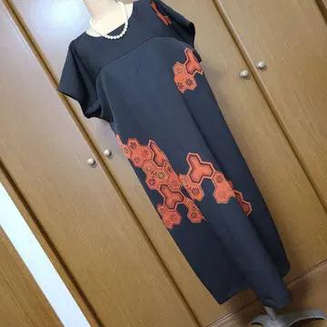 기모노 리메이크 [하자 있음] 롱 원피스 (그림 겉옷)