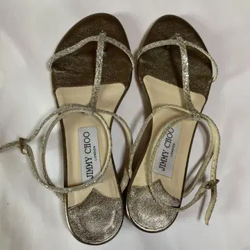 지미추 샌들 글리터 앵클 스트랩 37 JIMMYCHOO