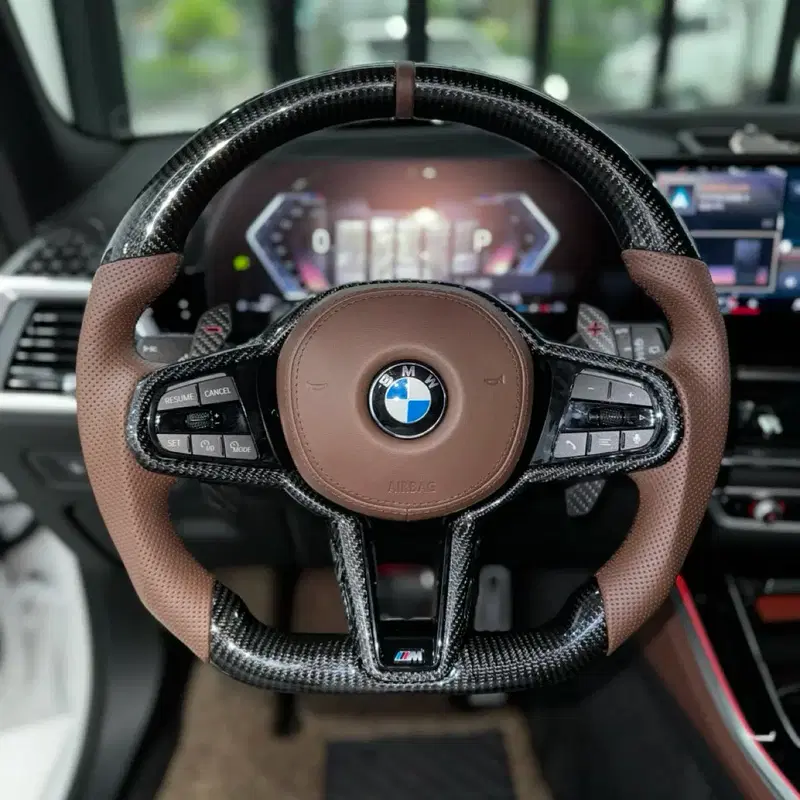 BMW 정품 G바디 M카본핸들 D컷 브라운가죽 풀옵션