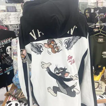 (9) VANSON 톰과 제리 ZIP 후드티 화이트