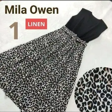 미라워엔 애니멀 무늬 도킹 슬리브리스 원피스 린넨