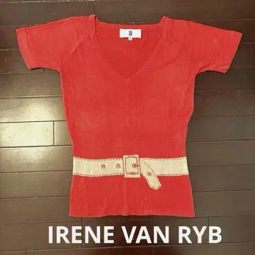 IRENE VAN RYB 빨간색 벨트 반팔 니트 S