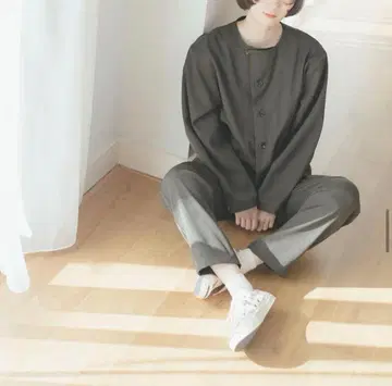 unclip 노카라 자켓 다크 그린