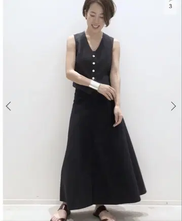 플레어 스커트 블랙 34 사이즈