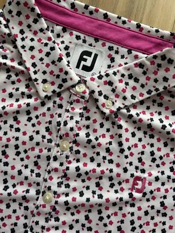 FJ 꽃무늬 골프웨어 피케 셔츠 풋조이 XL 사이즈 여성용