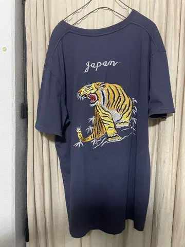 동양 엔터프라이즈 티셔츠 반팔 타이거 자수 JAPAN 네이비 티셔츠