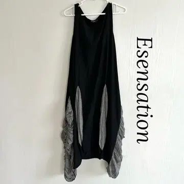 Esensation 에이코 콘도 슬리브리스 린넨 롱 원피스