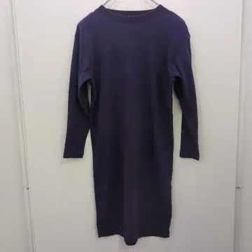 otto collection 보라색 크루넥 긴팔 티셔츠 원피스 무릎 기장