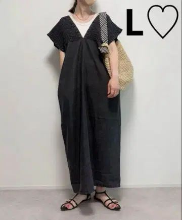 시마무라 셔링 데님 원피스 블랙 L