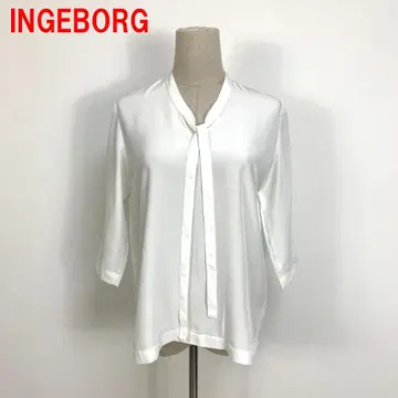 A6531 잉게보그 7부 소매 블라우스 셔츠 보타이 화이트 11