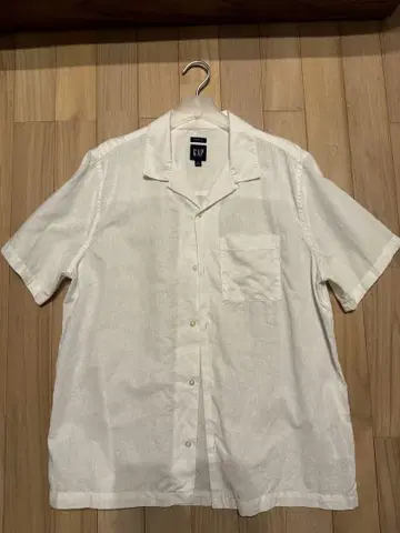 GAP 오픈 카라 셔츠 코튼 린넨