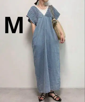 시마무라 셔링 데님 원피스 색스 M