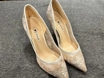 새상품급 DIANA 꽃무늬 레이스 하이힐 베이지 24cm