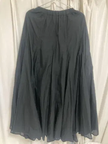 블랙 플레어 린넨 스커트 여성용 M