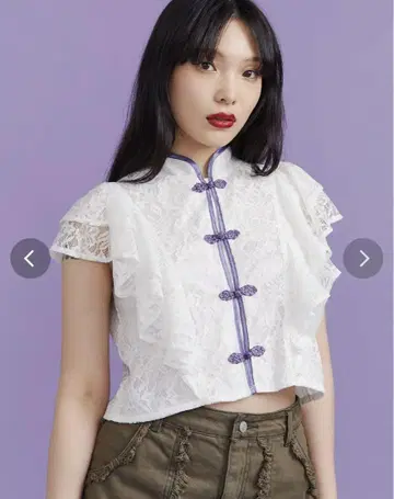 jouetie 슬리브리스 차이나 블라우스