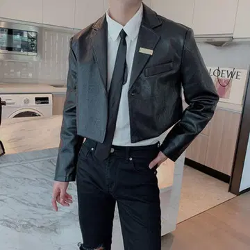 가죽 자켓 테일러드 숏 기장