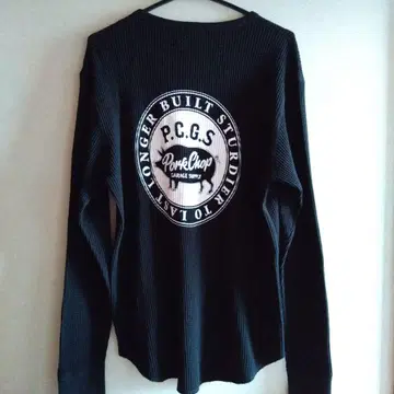 PORKCHOP GARAGE SUPPLY 로고 자수 와플 롱 T 새상품급