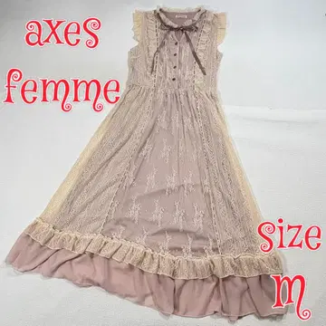 axes femme 슬리브리스 롱 원피스 핑크 베이지 M