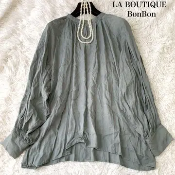 La boutique BonBon 볼륨 슬리브 개더 블라우스 2